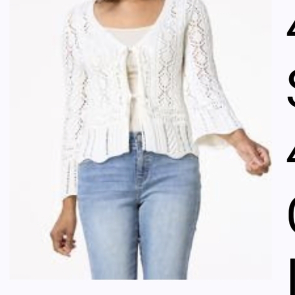 Elegant White Lace Cardigan Sweater - Picture 6 of 6